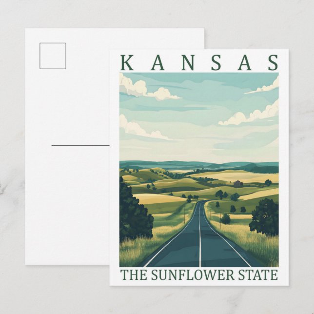 Kansas the Sunflower State USA Travel Place Postcard (Front/Back)