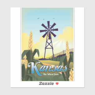 Kansas "the Wheat State" travel poster.
