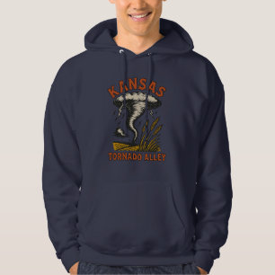 Kansas Tornado Alley Vintage Storm and wheat Hoodie