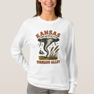 Kansas Tornado Alley   Vintage Storm and wheat T-Shirt