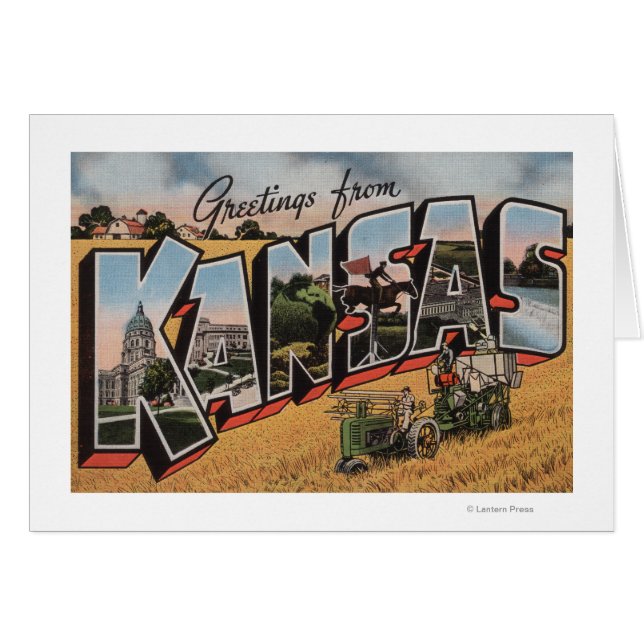 Kansas (Tractor & Hay Bailer Scene) (Front Horizontal)