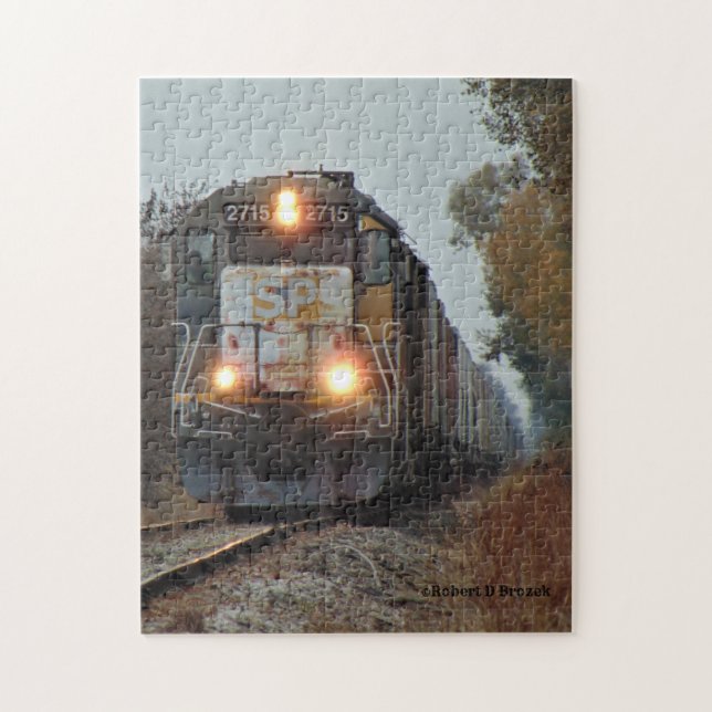 Kansas Train closeup on Tracks PUZZLE (Vertical)