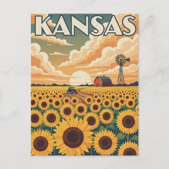Kansas Travel Postcard (Front)