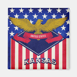 Kansas USA Flag Magnet