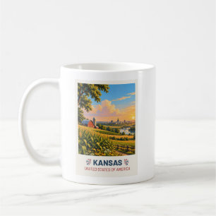 Kansas USA – Vintage Travel Mug