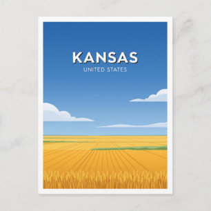 Kansas Wheat Fields Salina Postcard