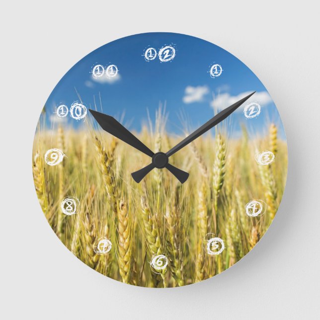 Kansas Wheat Round Clock (Front)
