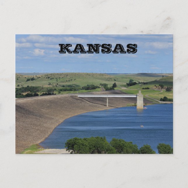 Kansas Wilson Lake South of Lucas Ks Post Card (Front)