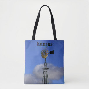 Kansas Windmills Sunset/blue sky Tote Bag