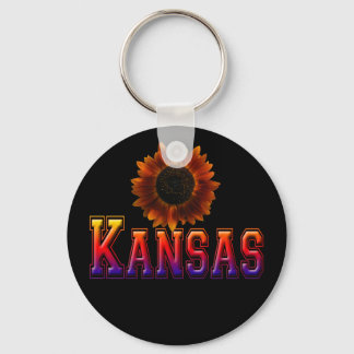 Kansas with Sunflower Key Ring