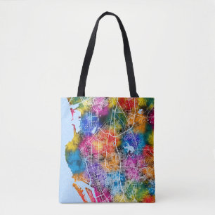 Kaohsiung City Taiwan Map Tote Bag