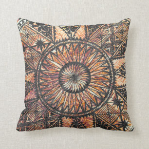Kapa Primitive Hawaiian Tattoo Tapa Cushion
