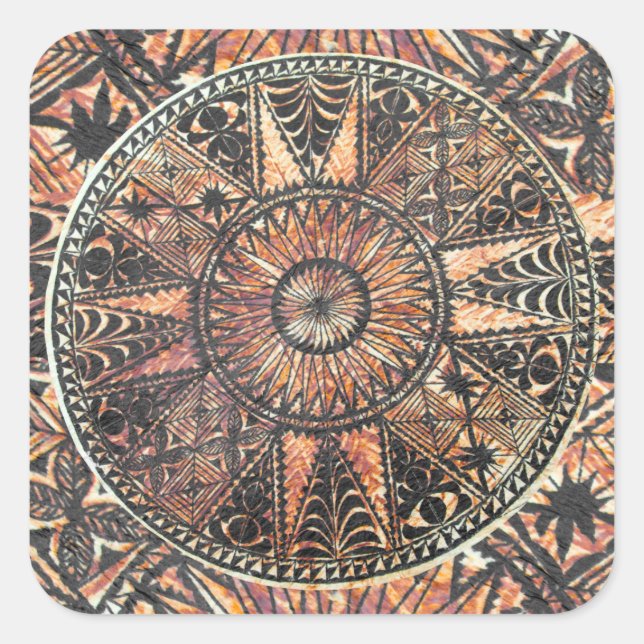 Kapa Primitive Hawaiian Tattoo Tapa Square Sticker (Front)