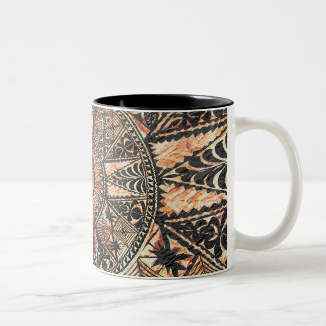 Kapa Primitive Hawaiian Tattoo Tapa Two-Tone Coffee Mug (Right)