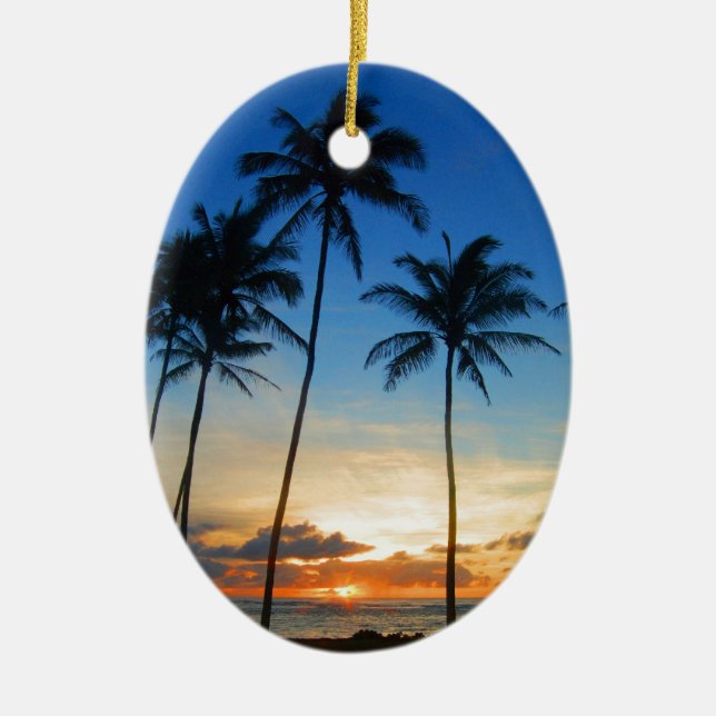 Kapaa Kauai Hawaii Ceramic Tree Decoration (Front)