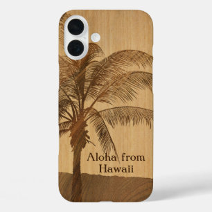 Kapaa Sunset Hawaiian Faux Koa Wood iPhone 16 Plus Case