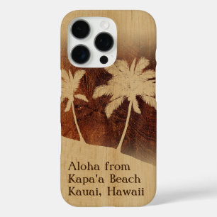 Kapaa Sunset Hawaiian Faux Koa Wood  iPhone 16 Pro Case