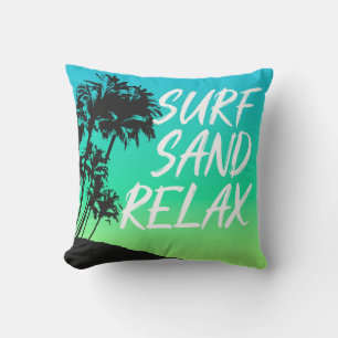 Kapaa Sunset Hawaiian Palm Tree Reversible Cushion