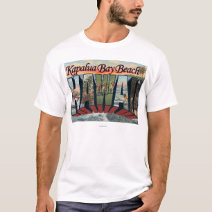 Kapalua Bay Beach, Hawaii - Large Letter Scenes T-Shirt