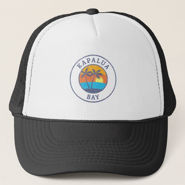 Kapalua Bay, Maui Faded Classic Style Trucker Hat (Front)