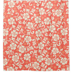 Kapalua Pareau Hawaiian Hibiscus - Coral Shower Curtain