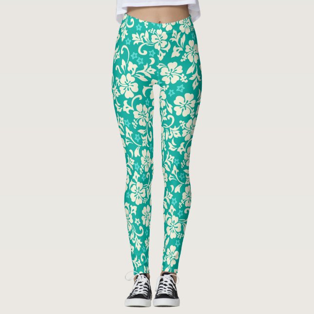 Kapalua Pareau Hawaiian Hibiscus Leggings (Front)