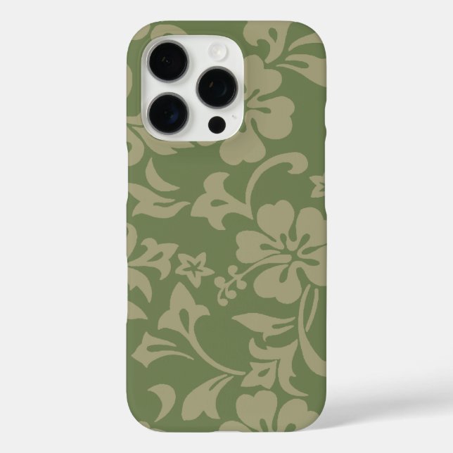 Kapalua Pareau Hawaiian Hibiscus Olive Case-Mate iPhone Case (Back)