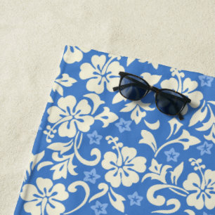 Kapalua Pareau Hawaiian Hibiscus - Periwinkle Beach Towel
