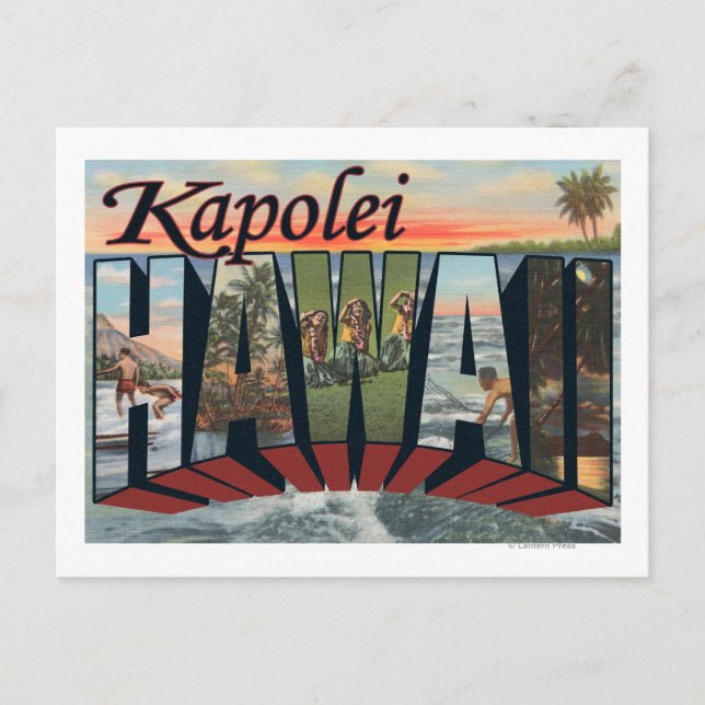 Kapolei, Hawaii - Large Letter Scenes Postcard (Front)