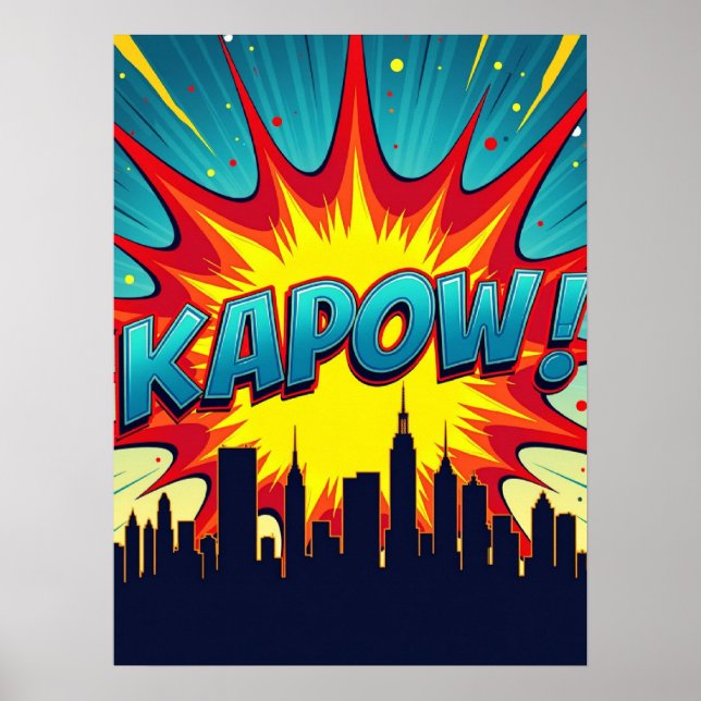 KAPOW! Comic Book Pop Art Explosion Poster (Front)