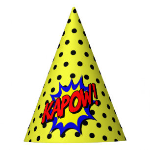 Kapow Pop Art Cartoon Superpower Birthday Hat