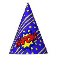 Kapow Pop Art Cartoon Superpower Birthday Hat