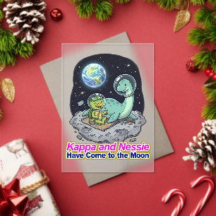 Kappa and Nessie Have Come to the Moon Acrylic Invitations