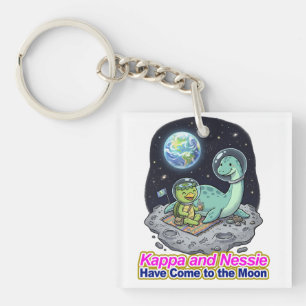 Kappa and Nessie Have Come to the Moon Key Ring
