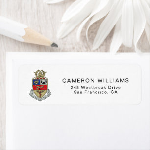 Kappa Psi Crest Return Address Label
