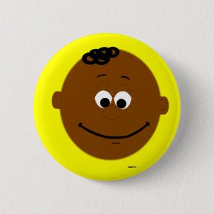 Kapskids Dark Skin Boys Face Button Badge