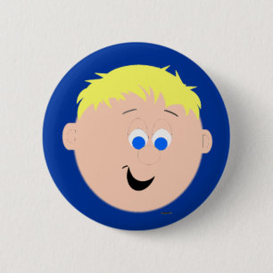 Kapskids Faces Boy Blonde Hair Button Badge
