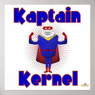 Kaptain Kernel Popcorn Superhero Poster
