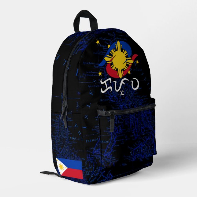 Kapwa (Baybayin script) Printed Backpack (Back Corner Left)