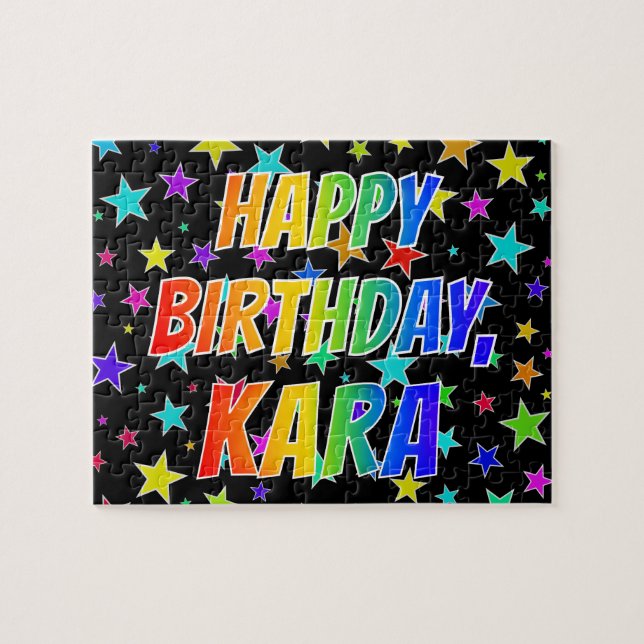 "KARA" First Name, Fun "HAPPY BIRTHDAY" Jigsaw Puzzle (Horizontal)