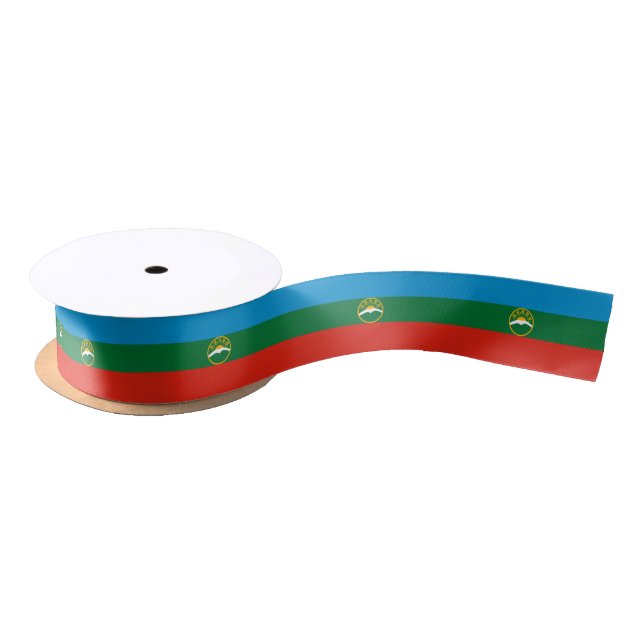 Karachay Cherkessia Flag Satin Ribbon (Spool)