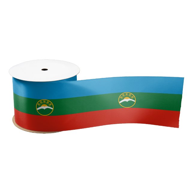 Karachay Cherkessia Flag Satin Ribbon (Spool)