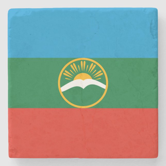 Karachay Cherkessia Flag Stone Coaster (Front)