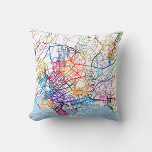 Karachi Pakistan City Map Cushion
