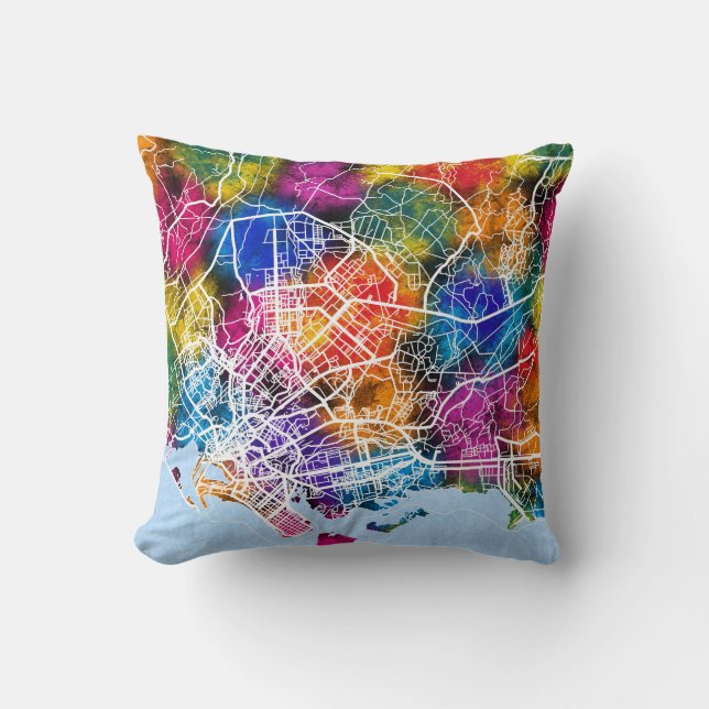 Karachi Pakistan City Map Cushion (Front)