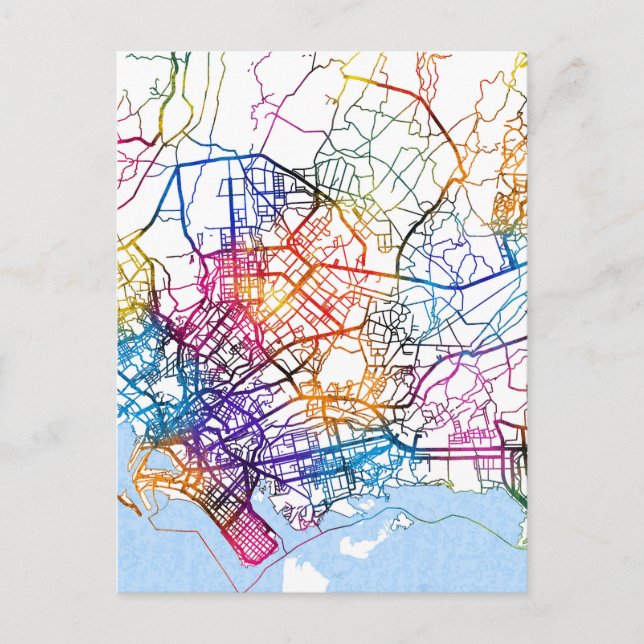 Karachi Pakistan City Map Postcard (Front)