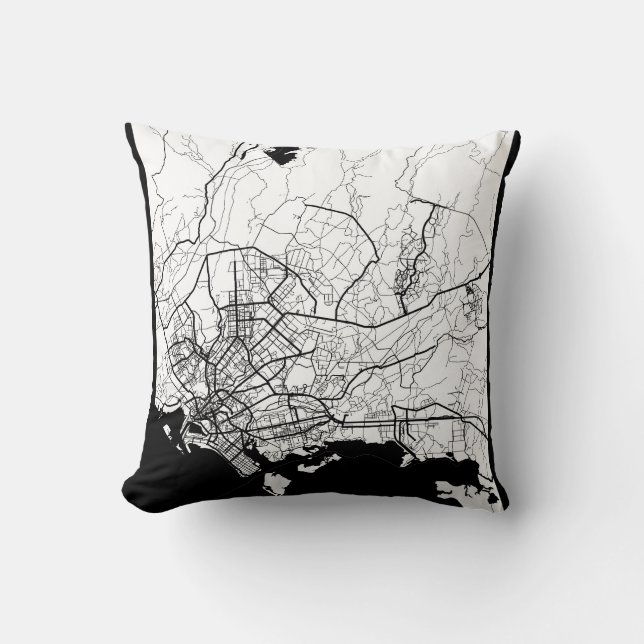 Karachi Pakistan Map Cushion (Front)