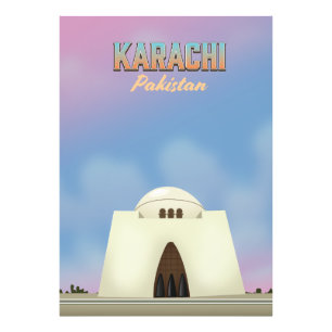 Karachi Pakistan travel poster