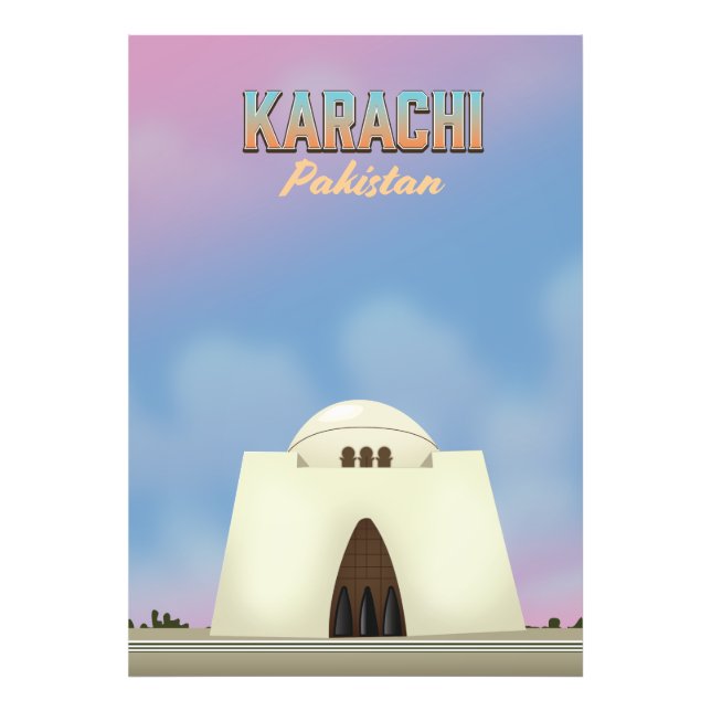 Karachi Pakistan travel poster (Front)