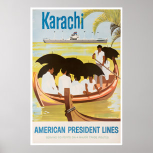 Karachi Pakistan Travel Poster Sign Wall Art Print